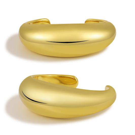 Smooth Surface Golden Cuff Bracelet in Solid 999 Silver