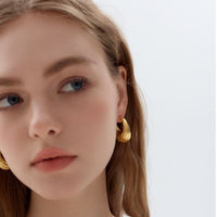 Chunky Electroformed Irregular Hoop Earrings
