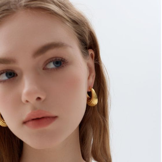 Chunky Electroformed Irregular Hoop Earrings