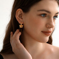Sweet Star 925 Sterling Silver Electroformed Hoop Earrings