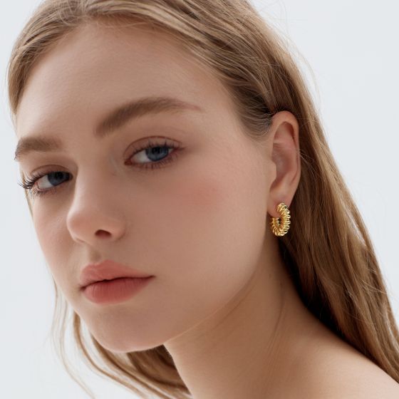 Large Chunky Electroformed Hollow Hoop Earrings