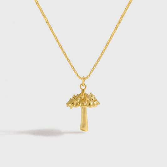 Rivet Mushroom 925 Sterling Silver Necklace