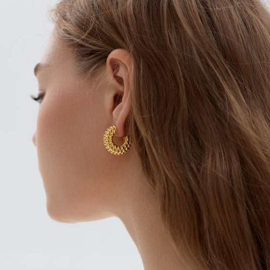 Chunky Electroformed Round Hoop Earrings