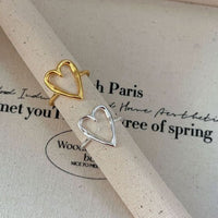 Irregular Hollow Heart Adjustable Ring in 925 Sterling Silver