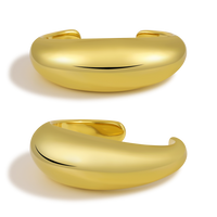 Smooth Surface Golden Cuff Bracelet in Solid 999 Silver