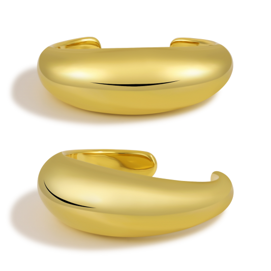 Smooth Surface Golden Cuff Bracelet in Solid 999 Silver