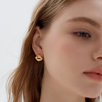 Chunky Electroformed Lip Stud Earrings, 999 Sterling Silver