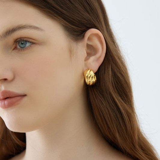 Sterling Silver Electroformed Chunky Geometric Hoops