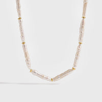 Long Stick Natural Pearl Necklace in 925 Sterling Silver
