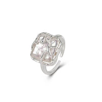Baroque Pearl Tree Branch Adjustable Ring 925 Sterling Silver