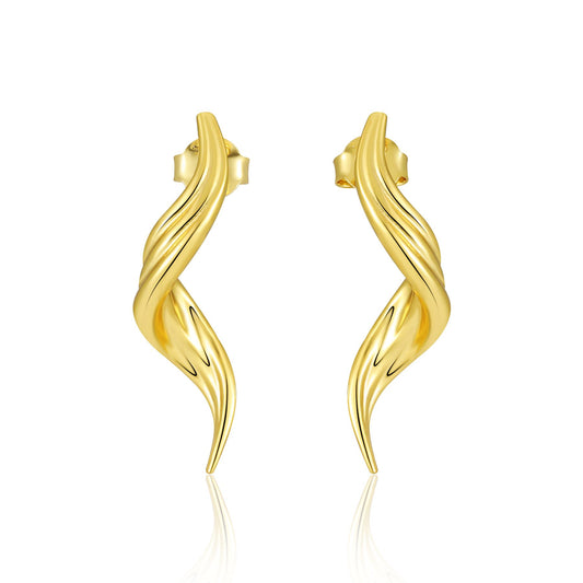 Irregular Flowing Water Sterling Silver Earrings