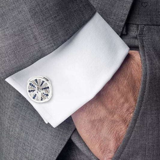 Classic Micro Setting CZ Sterling Silver Cufflinks