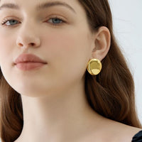 Irregular Ellipse 925 Sterling Silver Earrings