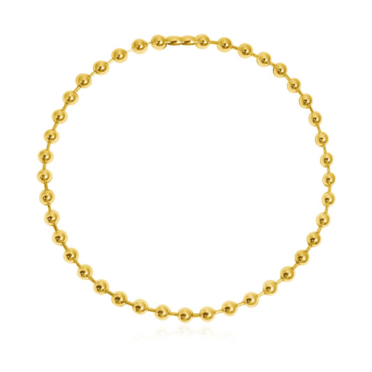 Textured Round Beads 925 Sterling Silver Necklace