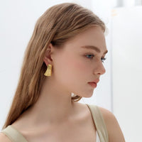 Chunky Electroformed Hollow Geometry Sterling Stud Earrings