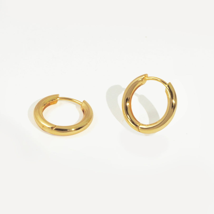 17.5mm Plain Hoop Earrings, 925 Sterling Silver