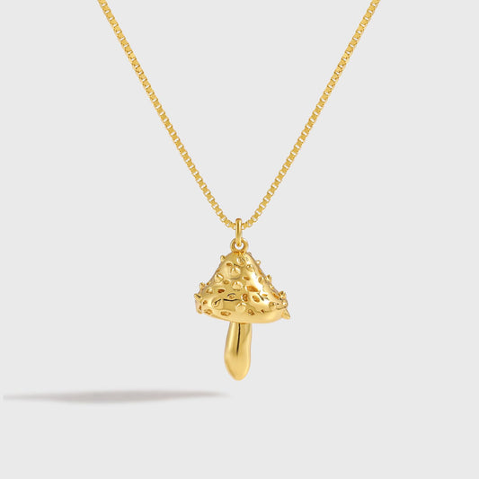 Irregular Rivet Mushroom 925 Sterling Silver Necklace