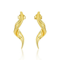 Irregular Flowing Water Sterling Silver Earrings