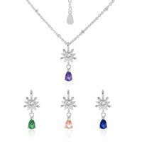 Five-Pointed Star Snowflake Waterdrop Crystal Necklace