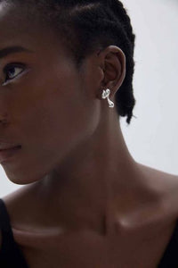Electroformed Irregular Chunky Drop Earrings in S999 Sterling Silver