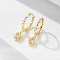 Gold Plated Sterling Silver Water Drop Earrings