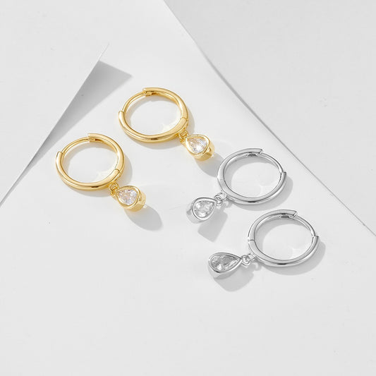 Gold Plated Sterling Silver Water Drop Earrings