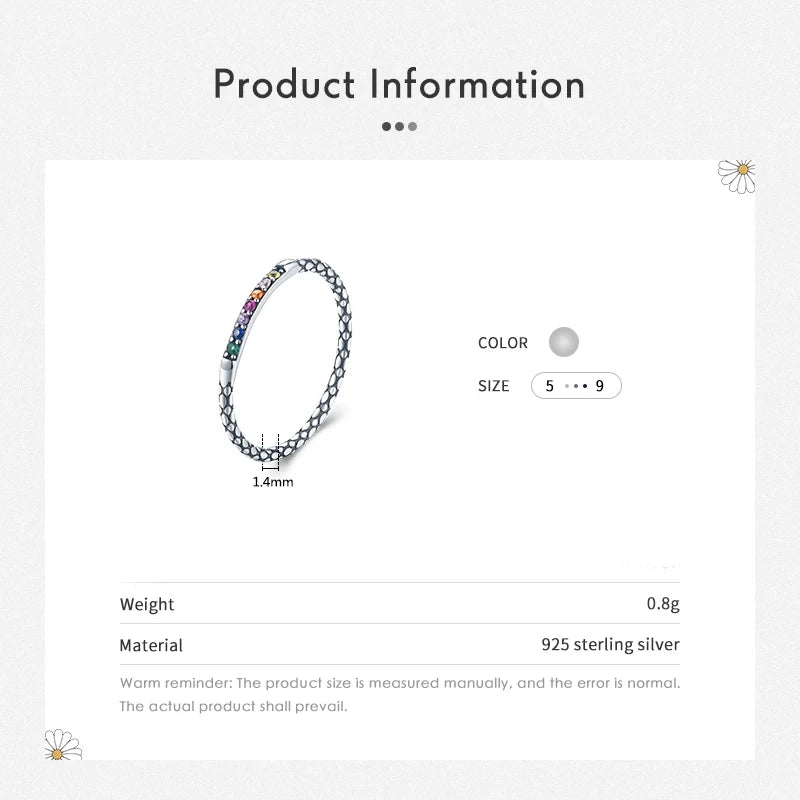 Sterling Silver Oxidized Rainbow Ring