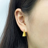 Fashion Rivet 925 Sterling Silver Hoop Earrings