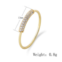 Gold Plated Sterling Silver Micro Setting Bar Band Ring