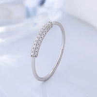 Gold Plated Sterling Silver Micro Setting Bar Band Ring