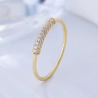 Gold Plated Sterling Silver Micro Setting Bar Band Ring