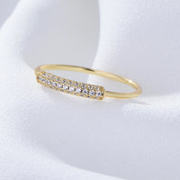 Gold Plated Sterling Silver Micro Setting Bar Band Ring