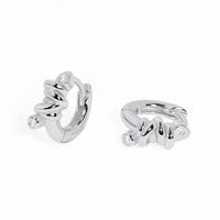 Mini Twisted Knot Hoop Earrings, 925 Sterling Silver