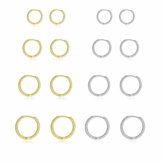Twisted Circle 925 Sterling Silver Hoop Earrings