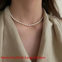 Natural Pearl Necklace and Bracelet Set