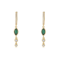 Sterling Silver Cubic Zirconia Long Drop Earrings