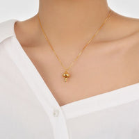 Irregular Rivet Mushroom 925 Sterling Silver Necklace