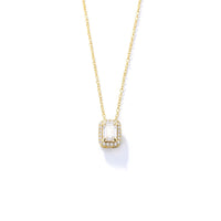 Sterling Silver Cubic Zirconia Baguette Necklace