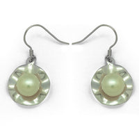 Natural Leaf Sterling Silver Pearl Drop Earrings