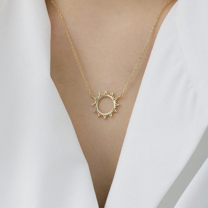 Gold Plated Sun Pendant Necklace