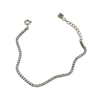 Oxidized Silver Box Chain Bracelet