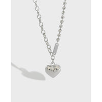 Sterling Silver Heart Ball Chain Necklace