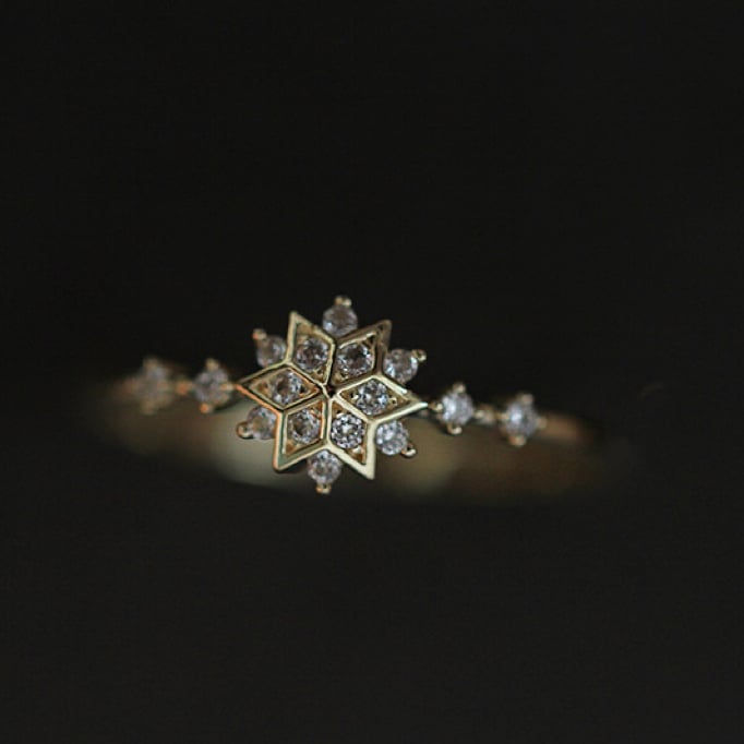 Sterling Silver Snowflake Ring