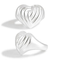 Irregular Heart Electroformed Sterling Silver Stud Earrings