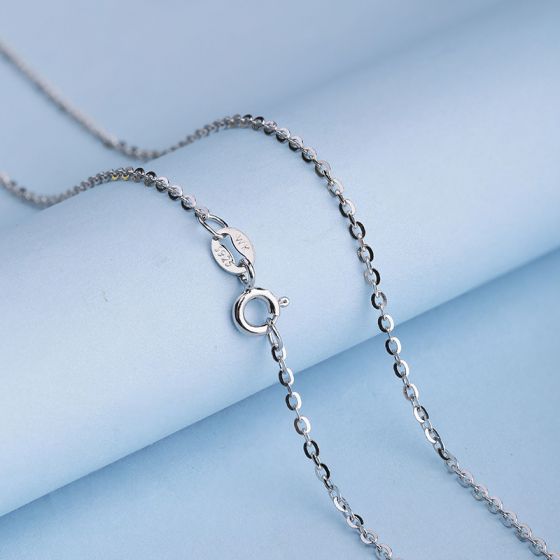 Flat Link Cable Sterling Silver Chain