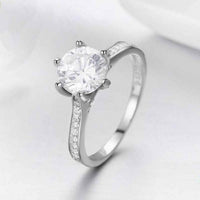 Elegant Eternal Six Angles Cubic Zirconia 925 Sterling Silver Ring