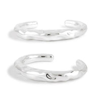 Irregular Surface 999 Silver Open Cuff Bracelet