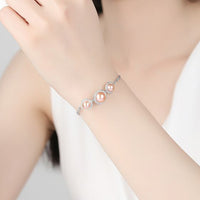 Three Cultured Pearl Bracelet, 18K Gold-Plated 925 Sterling Silver