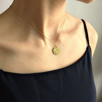 Sagittarius Constellation Round Tag Necklace 925 Sterling Silver 18K Gold Plated