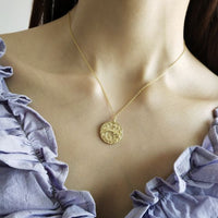 Taurus Constellation Round Tag Necklace